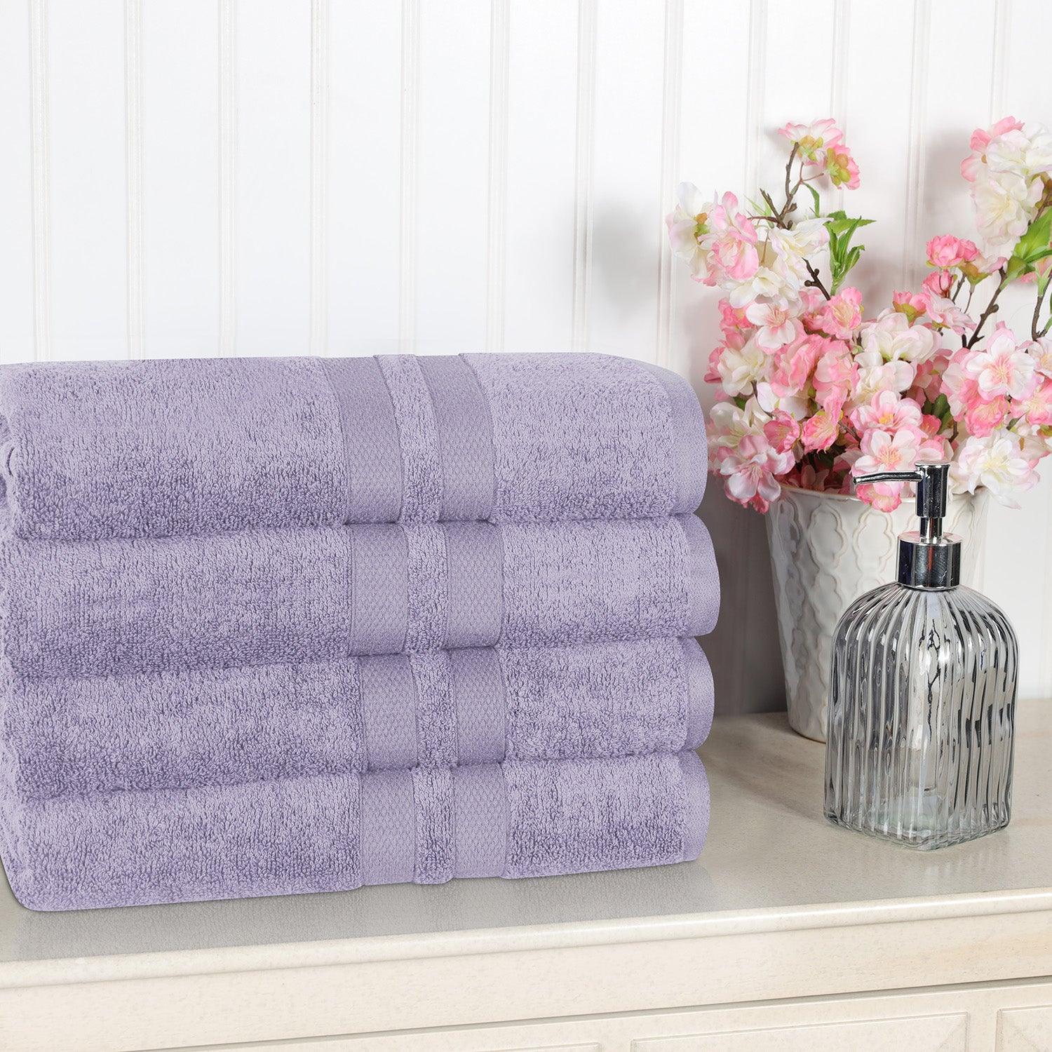 Ultra Soft Cotton Absorbent Solid Bath Towel Set of 4 - Bath Towel by Superior Brand