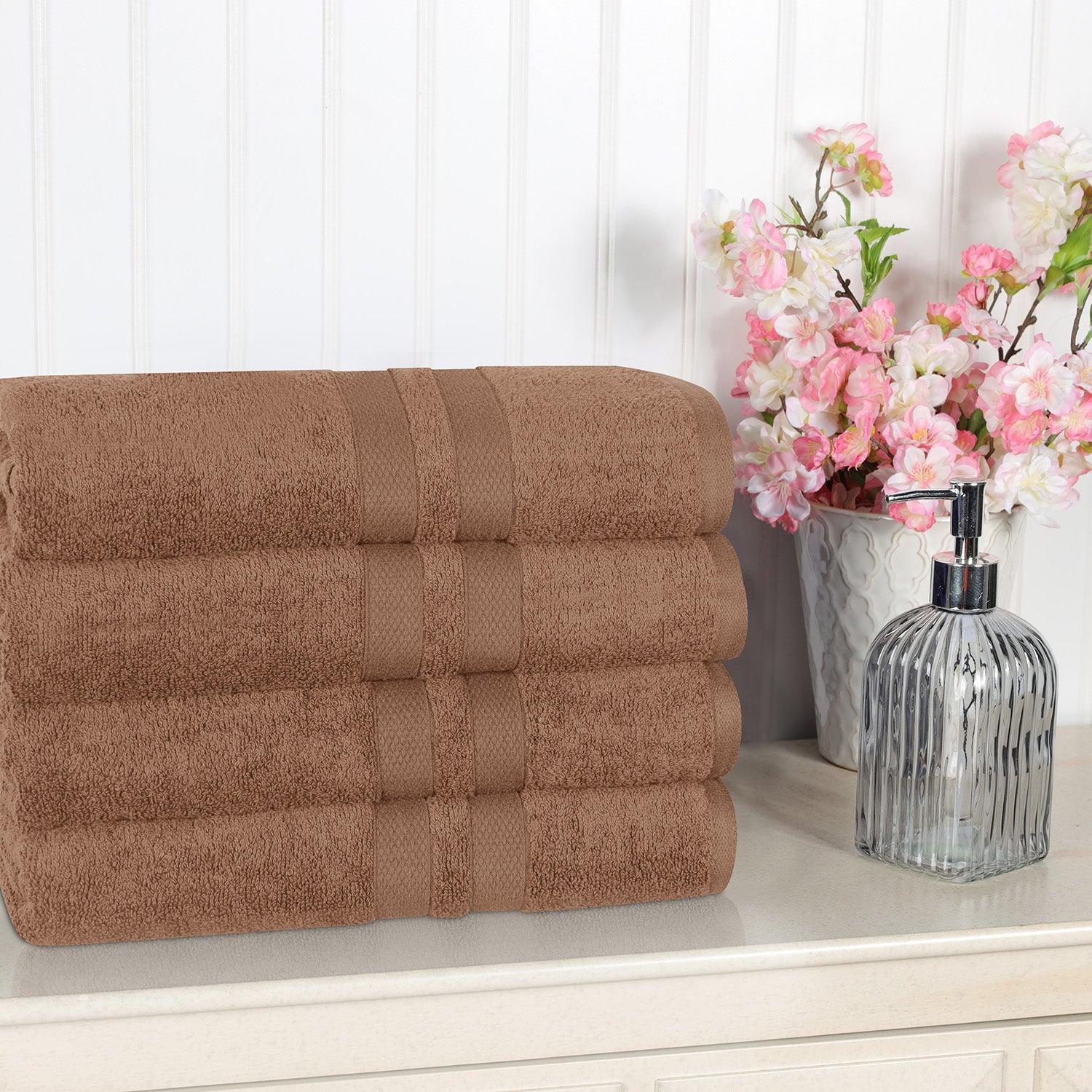 Ultra Soft Cotton Absorbent Solid Bath Towel Set of 4 - Bath Towel by Superior Brand