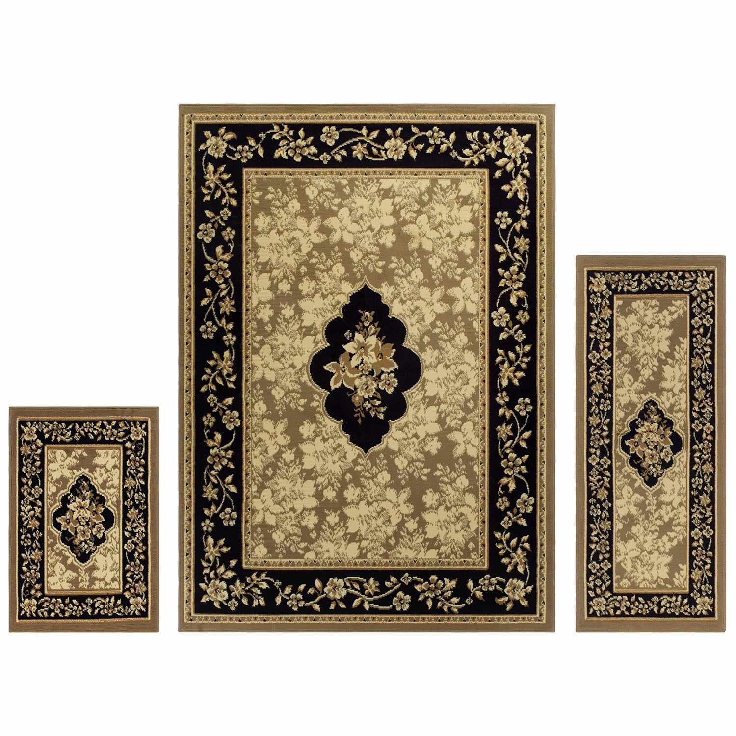 Victorian Inspired Oriental Elton Or Freyberg 3 Piece Area Rug Set - Rugs by Superior
