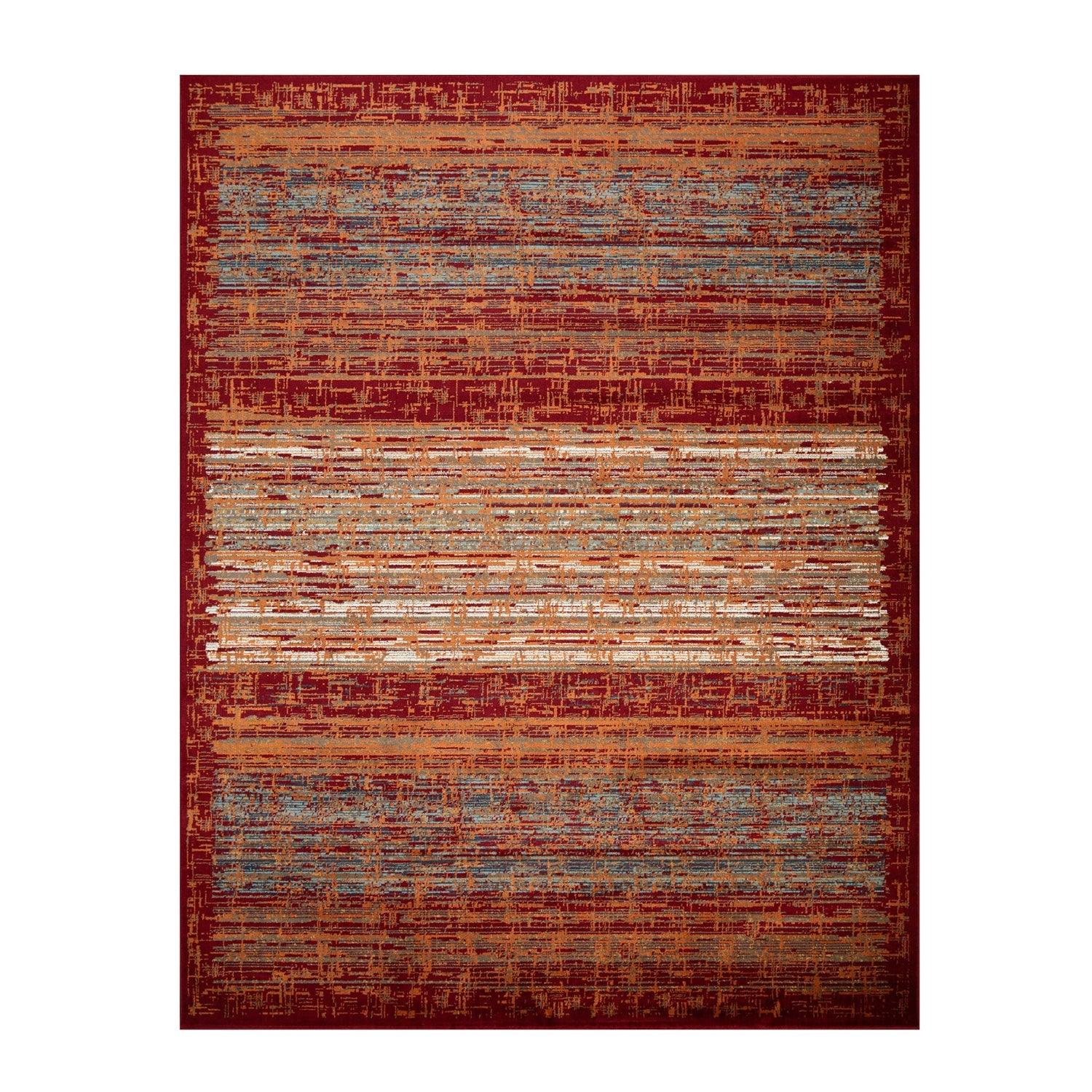 Vista Vintage Artistic Striped Lines Indoor Area Rug or Runner Rug - Rugs by Superior